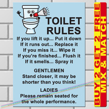 TOILET RULES Funny Poster