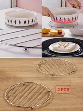 2x Chrome Hot Pan Pot Stands