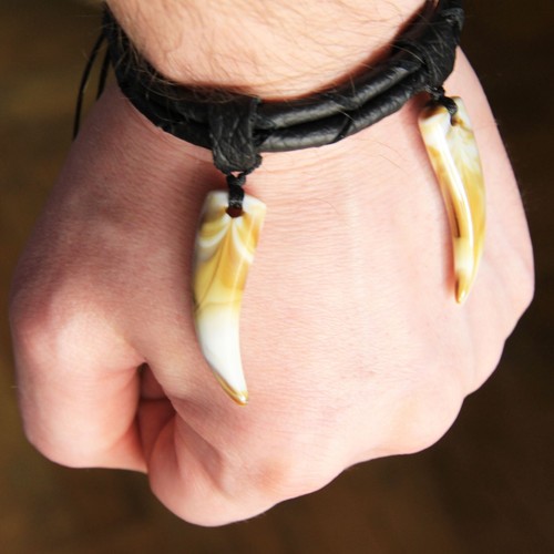 Wolf fang bracelet - wolf,