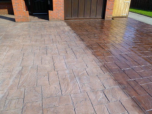 Imprinted concrete clear