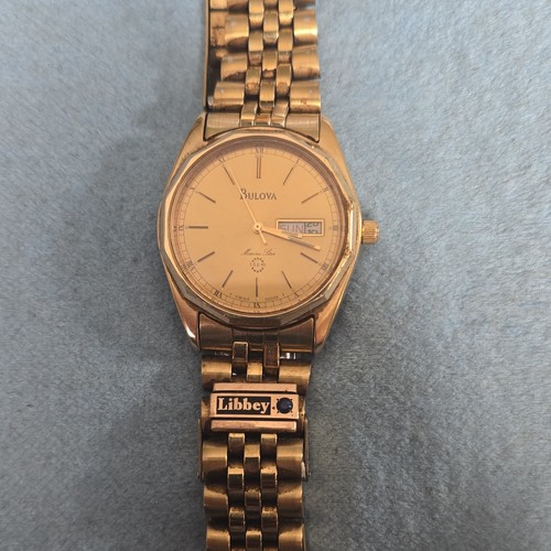 Bulova marine star men gold - bulova,