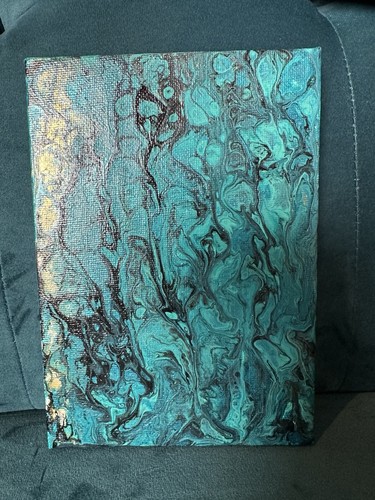Signed acrylic paint pour - acrylic,