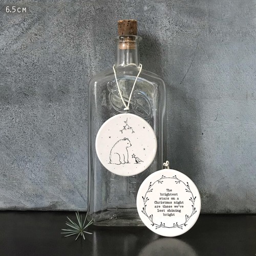White flat porcelain christmas - white,