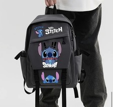 Disney Stitch Backpack Set Grey 3-Piece School Bag Lunch Tote Pencil Case Gift