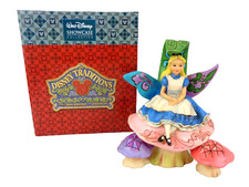 Disney Traditions Alice in Wonderland Statue Figurine Alice on Mushroom Boxed