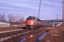 Original Slide  AMTRAK (Ex-L&N) EMD E-8A #224  At Rensselaer New York Jan 1975