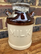 Vintage Glazed Ceramic Milk Urn Crock Utensil Holder Farmhouse Kitchen, FREE P&P