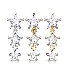 Belly bar reverse - star, top