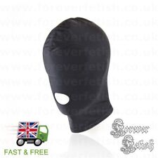 Open Mouth Blindfold Bondage Sex Hood Sensory Deprivation Slave Gimp Mask Oral