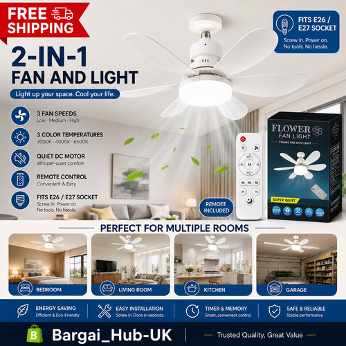 Modern e27 led ceiling fan - modern,