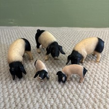 Schleich Farm animals, Swabian Hall/saddleback Pigs. Rare discontinued models