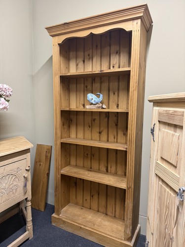 Vintage pine bookcase - pine,