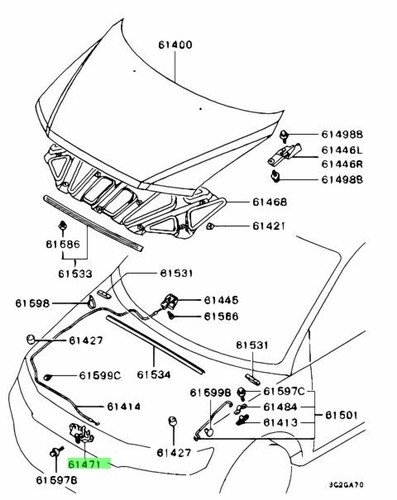 Latch hood for mitsubishi - latch,,