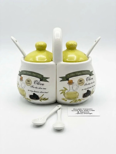 Ceramic double cruet - cruet, condiment