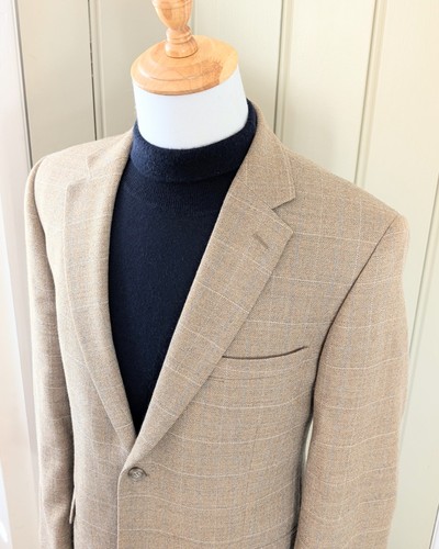 Beige check wool - check,