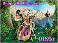 DISNEY TANGLED PRINCESS RAPUNZEL TOWER EDIBLE ICING CAKE TOPPER / MANY SIZES