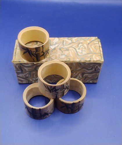 Vintage bamboo napkin rings - 4,