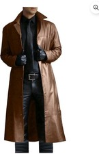 Men's Brown Long Trench Coat