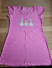 Ladies pink snowman nighty. 100% Cotton. Size M. Matalan
