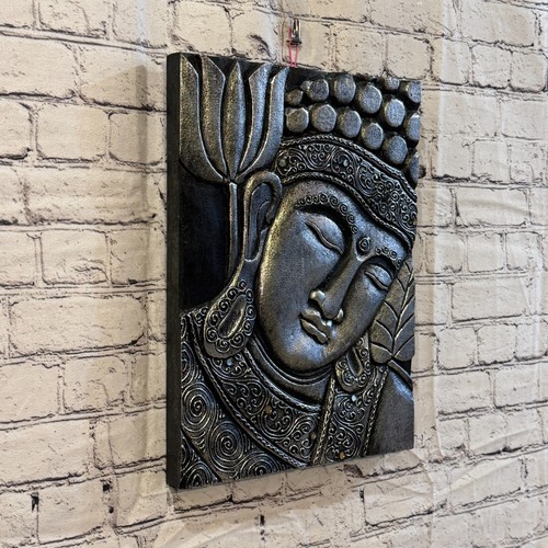 Wooden wood panel 40cm silver - wooden,