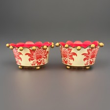 Pair Hand Painted Toleware