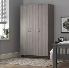 Home Seville 3 Door Wardrobe - Grey Oak Effect ( B Grade )