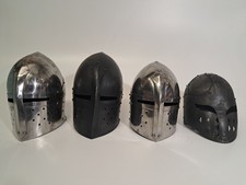 High Medieval Man-At-Arms Knight and Viking Helmets, Handmade Reproductions