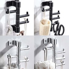 3-4 Arms Swivel Towel Bar Rail Rack with Wall Mounted 180° Rotation Towel Hanger