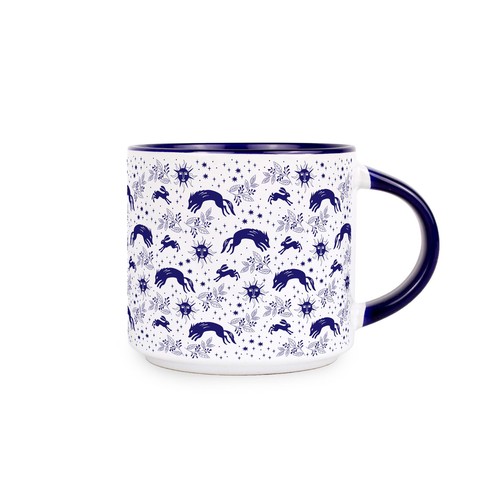 Wolves hares ceramic mug - &,