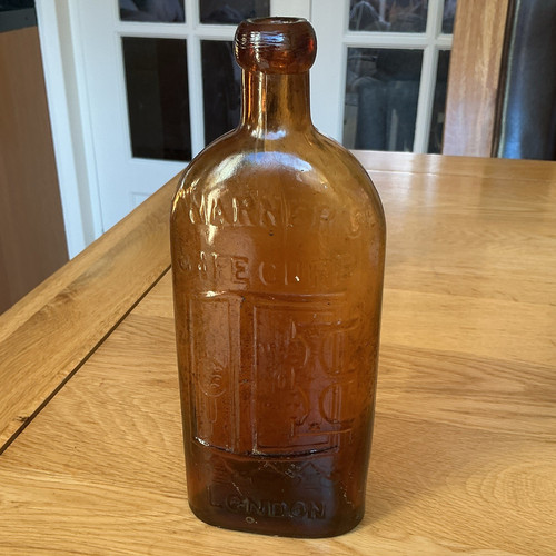 Antique amber embossed glass - antique,