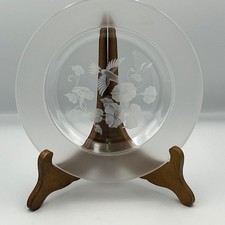 Etched glass plate - glass, hummingbird