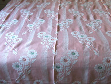 Vintage Pink Floral Cotton "Vantona" Bed Spread.