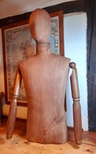 Fully Articulated Vintage Mid Twentieth Century Wood and Fabric Male Mannequin