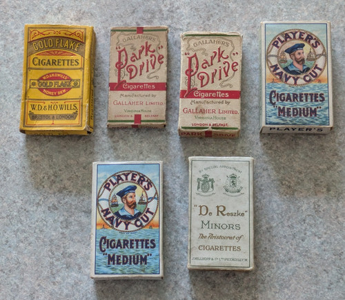 Six various vintage empty - six,