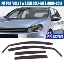 For VW GOLF MK6 5-Door Hatchback 2008-2012 Wind Rain Sun Deflectors 4Pcs Tinted