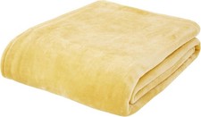 Catherine Lansfield Warm Throw Blanket 130x170cm Ochre Raschel Velvet Touch