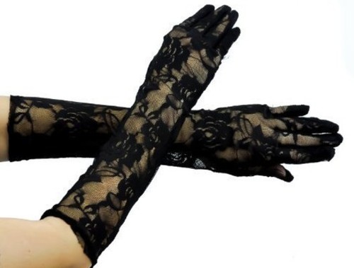Ladies long black floral - ladies,