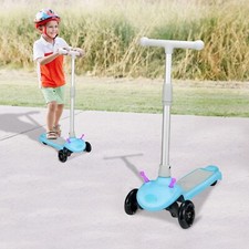 BUG Q5 ELECTRIC KIDS E SCOOTER 3 WHEEL RIDE ON ADJUSTABLE FOLDABLE HANDLE BLUE