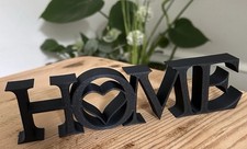 Black Home Sign Heart Ornament Word Letters Plaque Home Decoration Freestanding