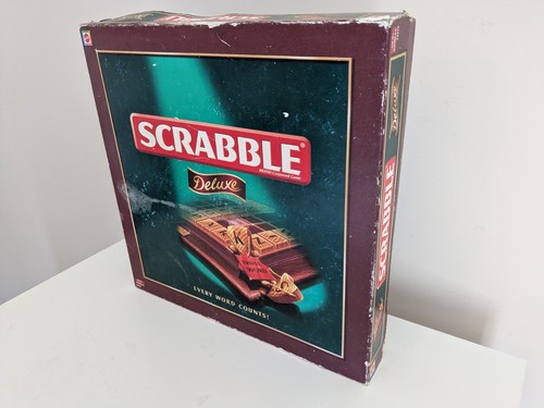 Scrabble deluxe edition wooden - scrabble,