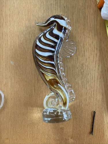 Murano style glass seahorse - murano,