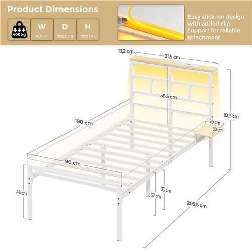 Single metal platform bed - single,