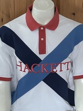 Hackett London White Colorblock #1 Polo Summer Short Sleeve Polo Shirt Size XXL