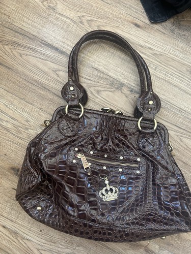 Lydc brown croc patent - croc, faux