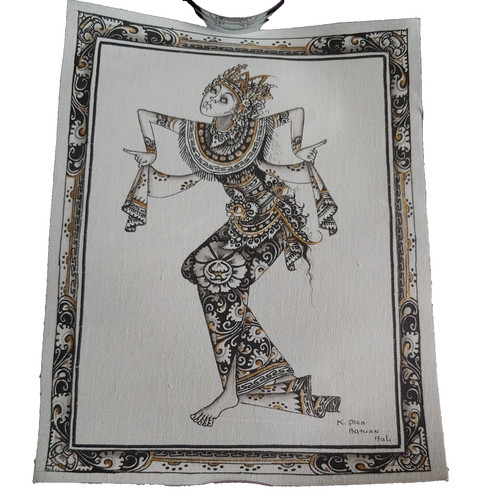 Bali temple dancer painting - temple,