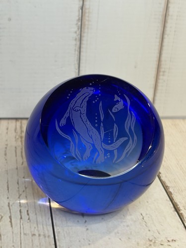 Vintage blue art glass - blue,