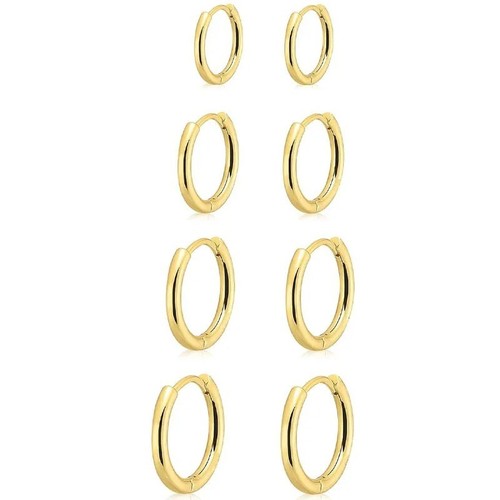 Stainless steel hoop earrings - hoop,