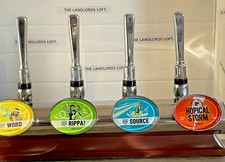 4 Way Illuminated Chrome Low Lying clamp on Beer Pump/ Beer Font / Bar/Man-cave.