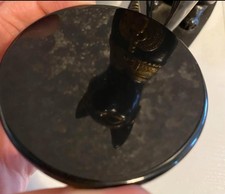 Black Brazilian Obsidian Circular Scrying Mirror 8cm Diameter