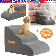 Grey Dog Stairs Pet For Bed Sofa Cats Ladder Ramp With Removable Cover Portable